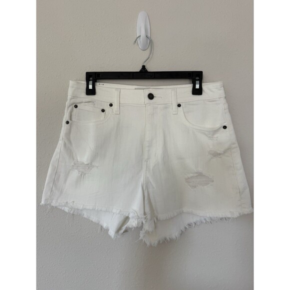 Abercrombie & Fitch The Mom Short High Rise White Denim Curve Love Size 30 / 10 - Picture 1 of 5